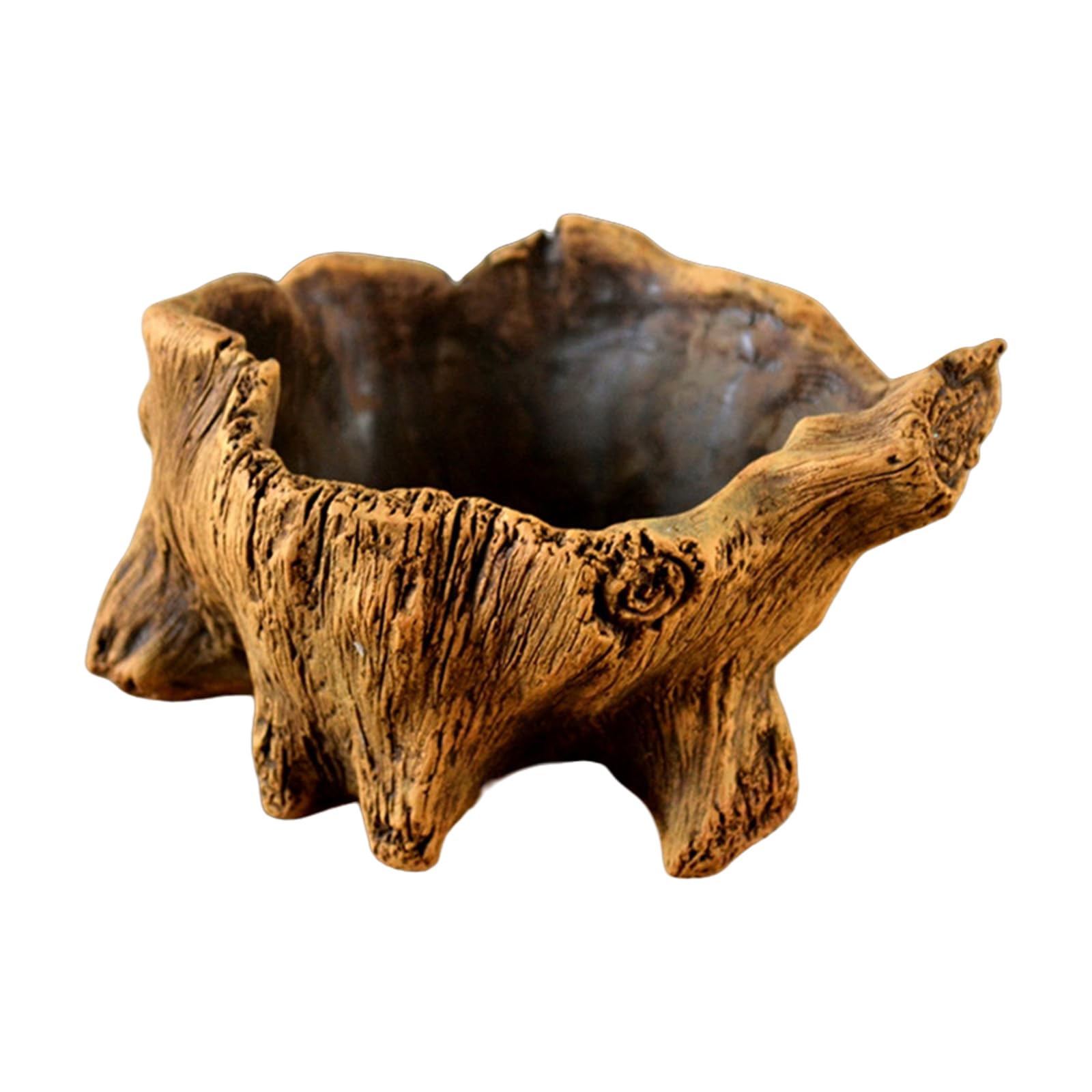 HDOYTXXM Cement Planter with Imitation Tree Root Texture for Succulents Bonsais Garden Display Decorating Indoor Outdoor Succulents Flower Planter