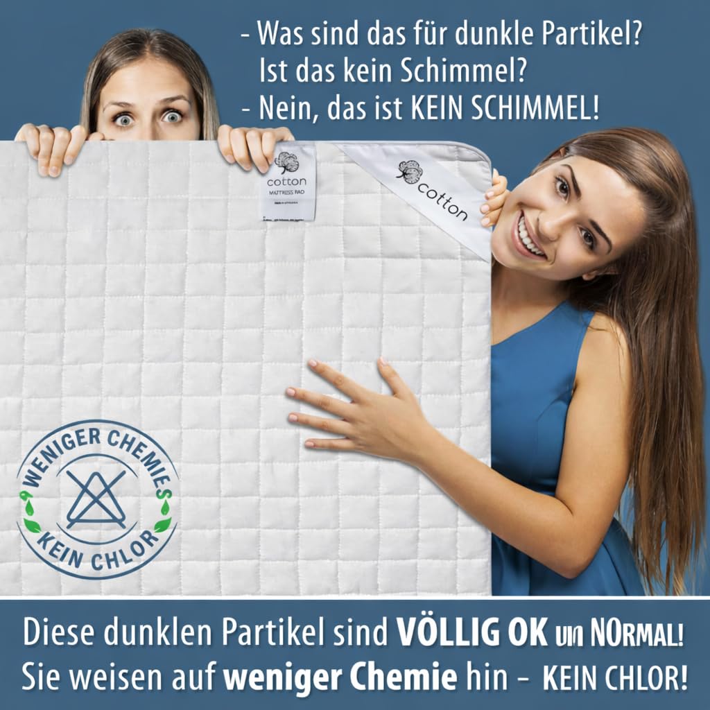 FAM Home Cotton Touch Protector de Colchon 90x200 con 4 Esquinas Elásticas I Transpirable, Hipoalergénico, Anti-bacteriano, Anti-acaros I Para Cama Adultos y de Niños