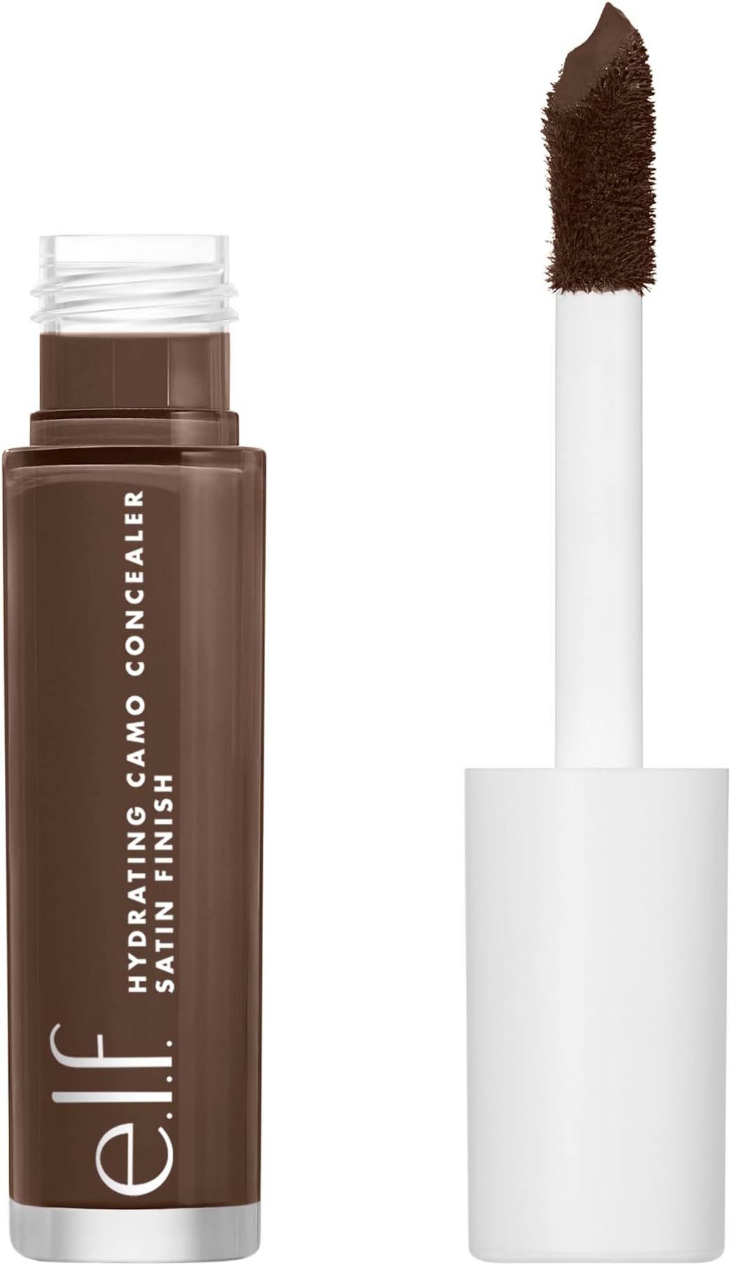 e.l.f. Hydrating Camo Concealer, Crease-Proof Full Coverage, Satin Finish, Conceals, Corrects & Highlights, Vegan & Cruelty-Free, Rich Walnut, 0.203 Fl Oz