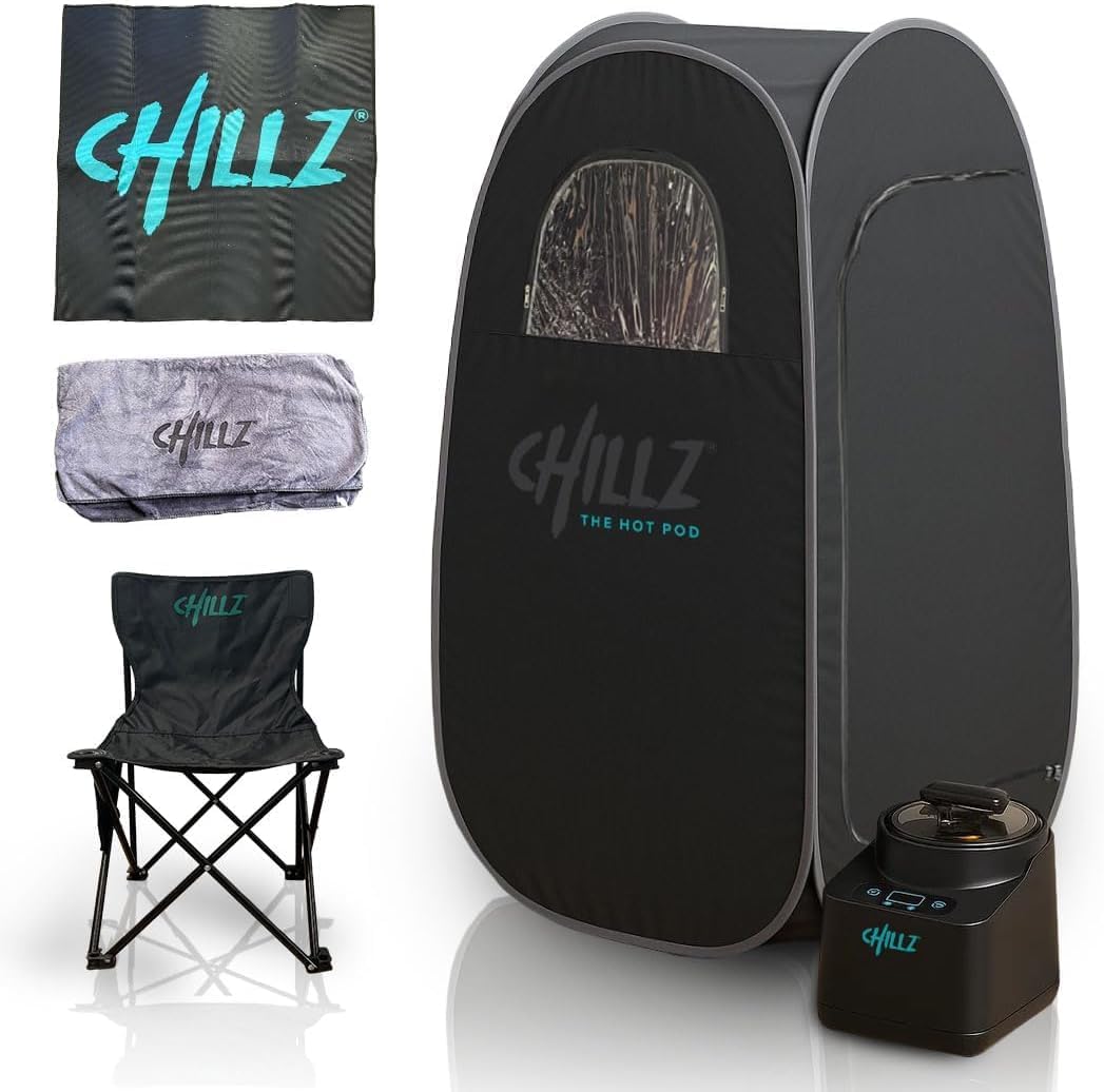 New + Even Hotter 2026 CHILLZ® Steam Sauna | #1 Top Rated | UK Company + Customer Service | Full Body | 1200W 3 Litre Gen 3 Generator | Tested to be Hottest on Amazon (Gen3 2026)