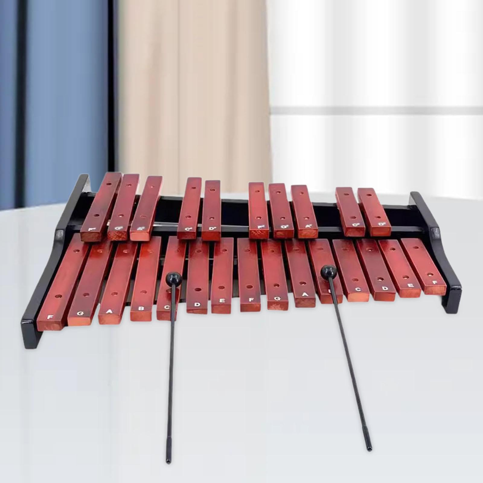 Xilófono soprano de Para madera Glockenspiel con 25 teclas, fabricado para niños. Promueve la música segura. Este instrumento musical infantil es, Imitación con bolsa, 58x47x8cm
