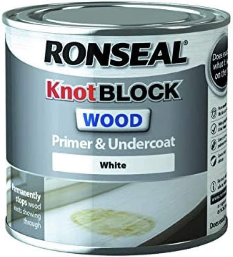 Ronseal Permanent Wood Knot Block Primer & Undercoat White (250ml)