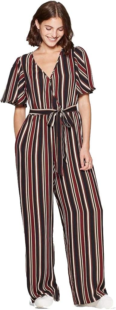 Striped jumpsuit short sleeve Clearance