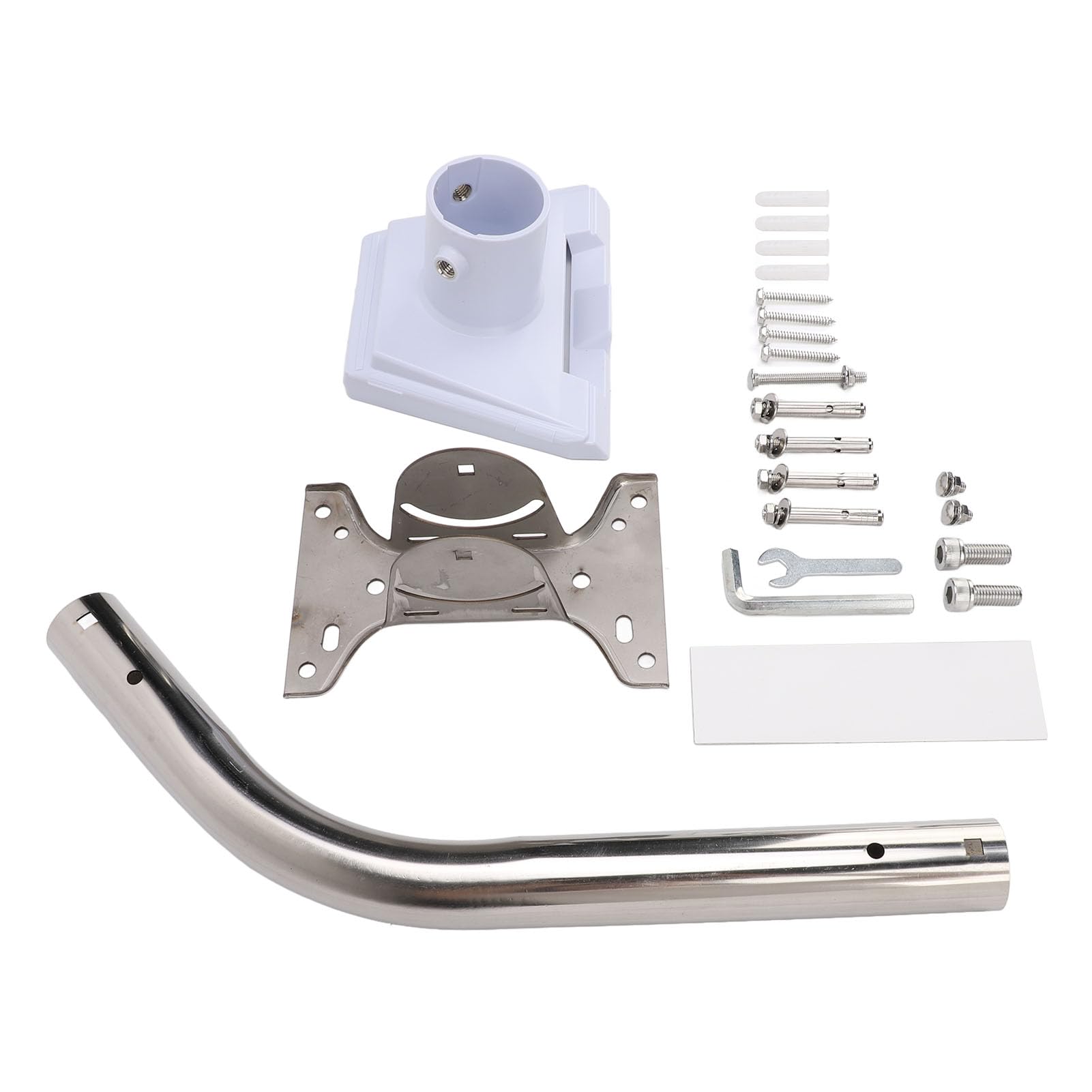 Demeras Kit de Montage Satellite, Support Réglable Résistant aux Intempéries en Acier Inoxydable pour Parabole Standard Gen3 V3 Blanc, Support Mural Long de 88 °