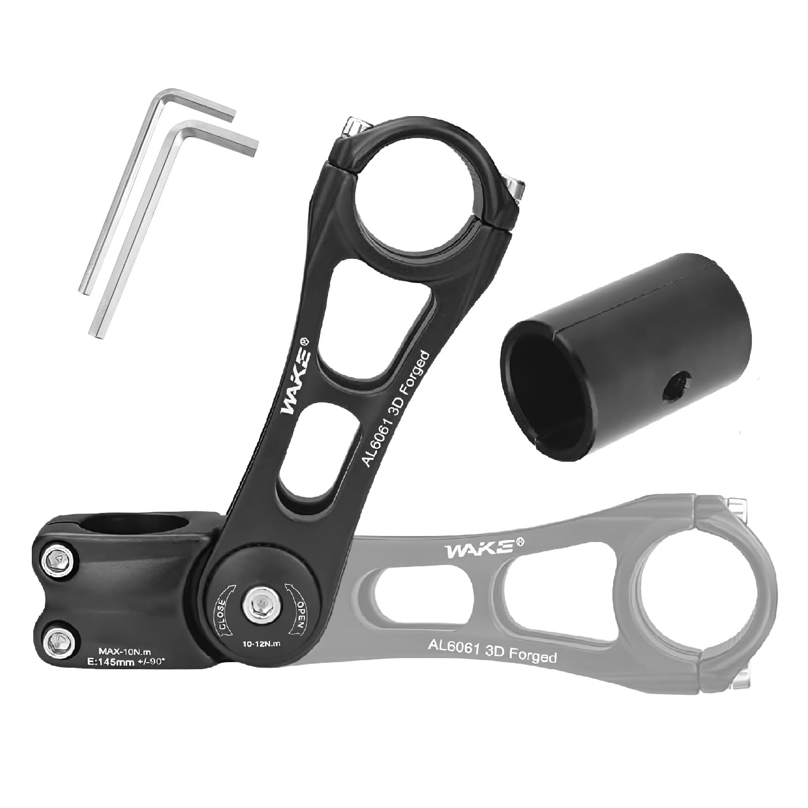 BESNIN Potence de vélo réglable de 0 à 90 degrés 25,4 mm 31,8 mm universelle pour guidon de 145 mm ou 110 mm Potence de vélo de montagne, tige réglable pour vélo, vélo de route, VTT, BMX, cyclisme