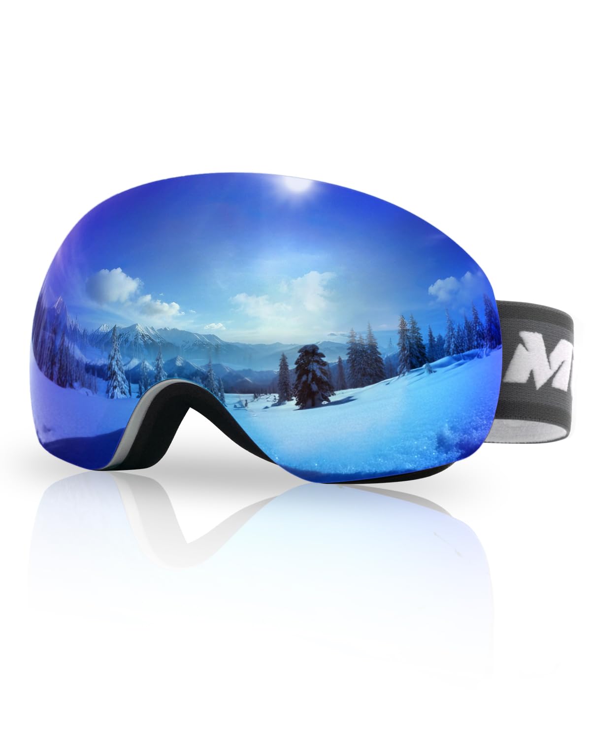 Meeloog Occhiali da sci – Senza cornice, OTG Snowboard, anti-appannamento, 100% protezione UV400, occhiali da neve per uomo e donna