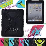 NEW Waterproof Shockproof Dirt Snow Sand Proof Extreme Army Military Heavy Duty Cover Case Kickstand for Apple iPad 2 3 4 iPad  2/3/4 @XYG (3-black/black)