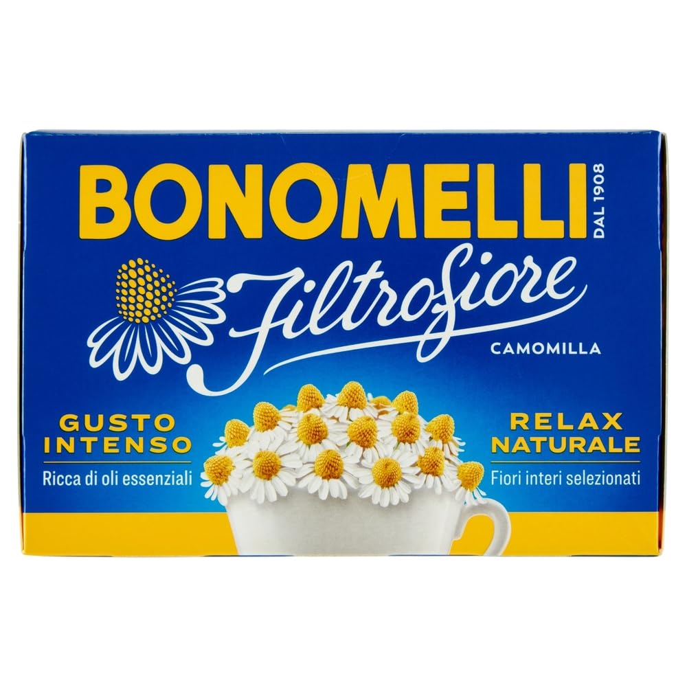 Italian Gourmet Kamillentee Filterblumen Intensiver Geschmack 12×28 g 14 Teebeutel pro Packung Natürliche Entspannung Ganze Kamillenblüten Premium Kräutertee Vorratspack