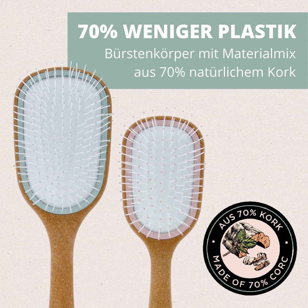 PARSA Beauty Nature Love Cork Hair Brush Large, Sustainable Wet & Dry Brush for Wet and Dry Hair - Image 4