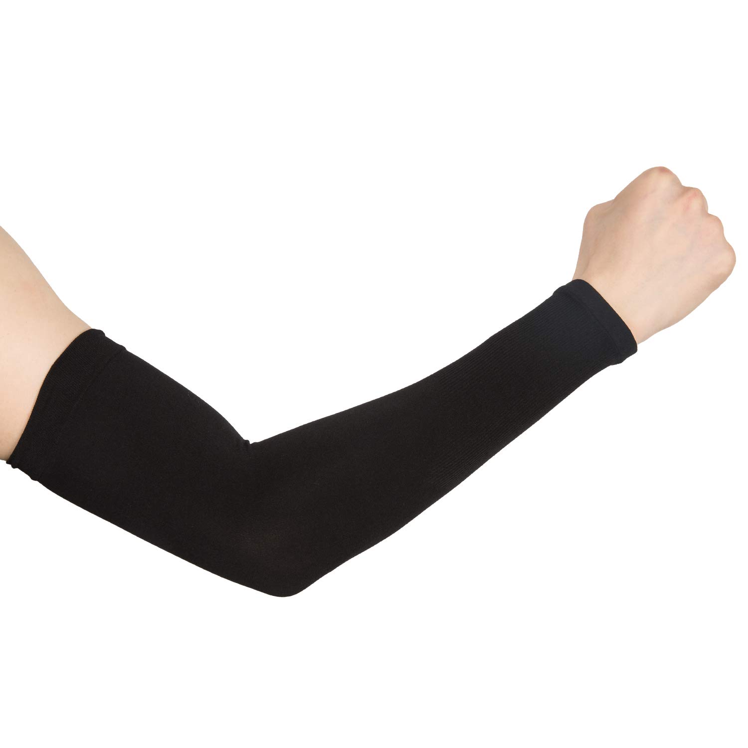 Surblue UV Protection Cooling Arm Sleeves for Men Woman Children, Quick-Drying Compression Sports Sleeves for Basketball, Running, Cycling, Golf, Tattoo Cover Up, Black