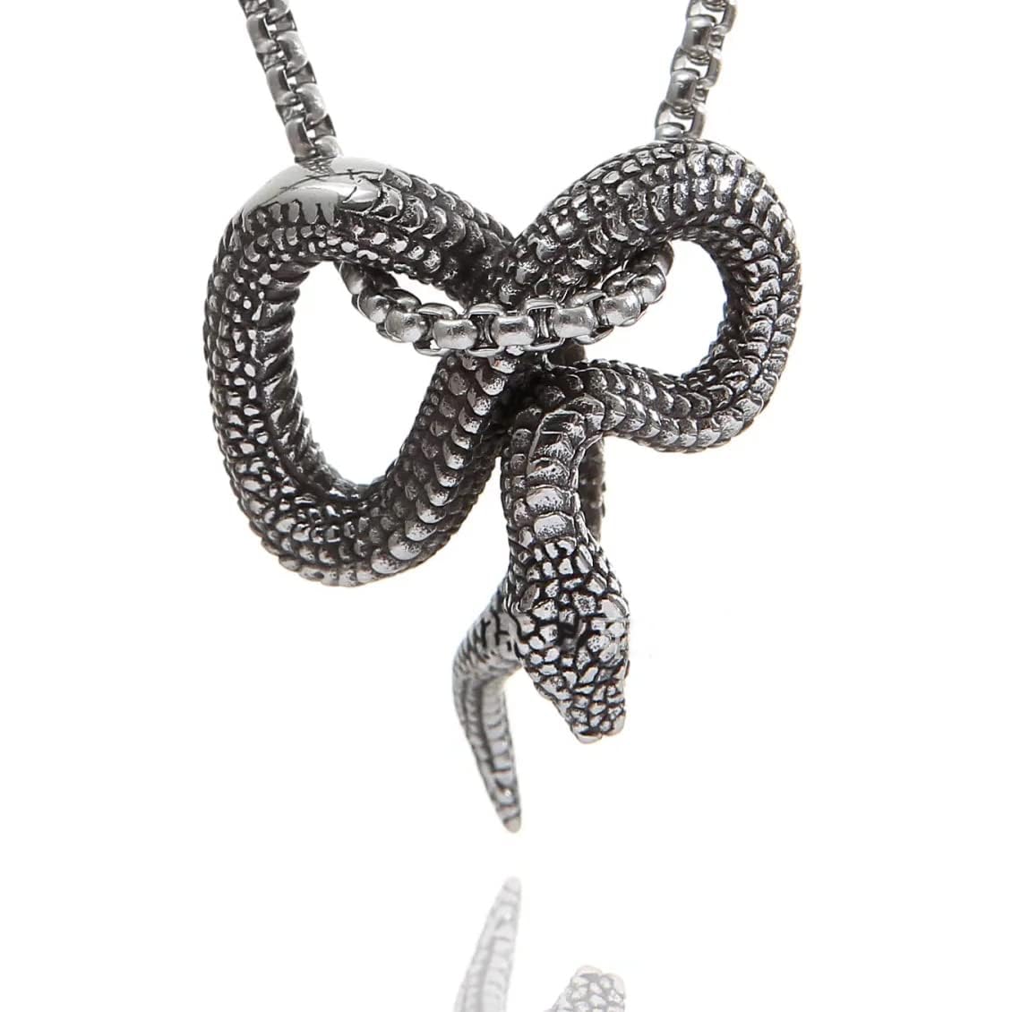 THE MEN THING FURIOUS INFINITY SNAKE - Alloy Pendant with Pure Stainless Steel 24inch Round Box Chain, European trending Style for Men & Boy (B0CFGXNPGW) Amazon Price History, Amazon Price Tracker