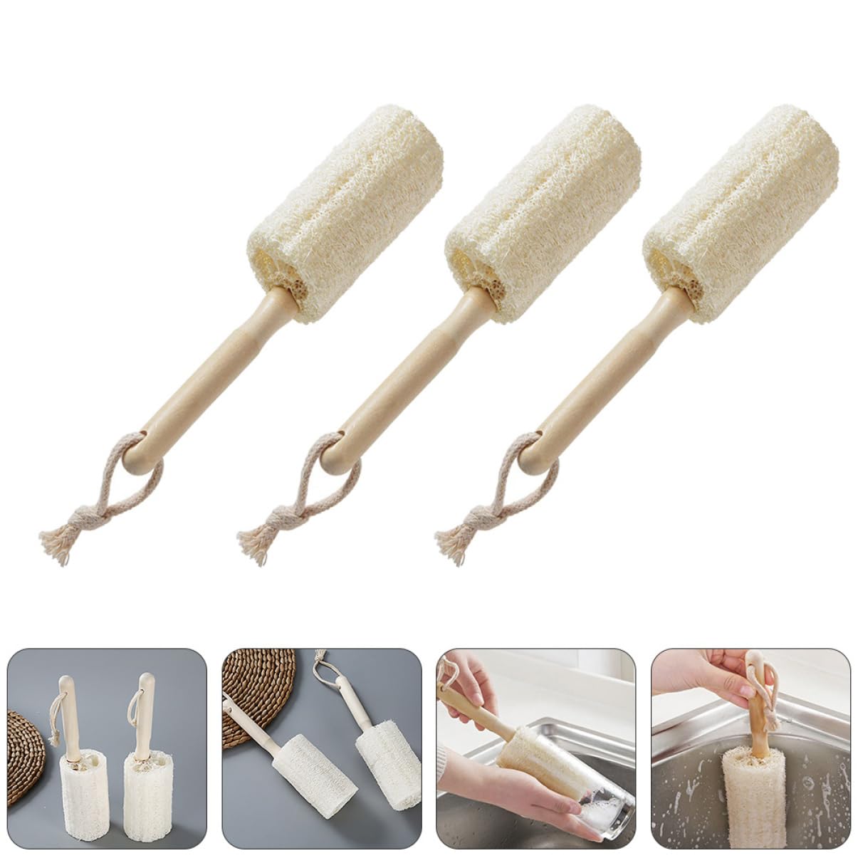 Beavorty 3 Set Di Spazzole Per Bottiglie Con Manico Supporto Spazzola Per La Pulizia Delle Tazze E Detergente Per Bottiglie Per Una Facile Decontaminazione 3 Pezzi*3
