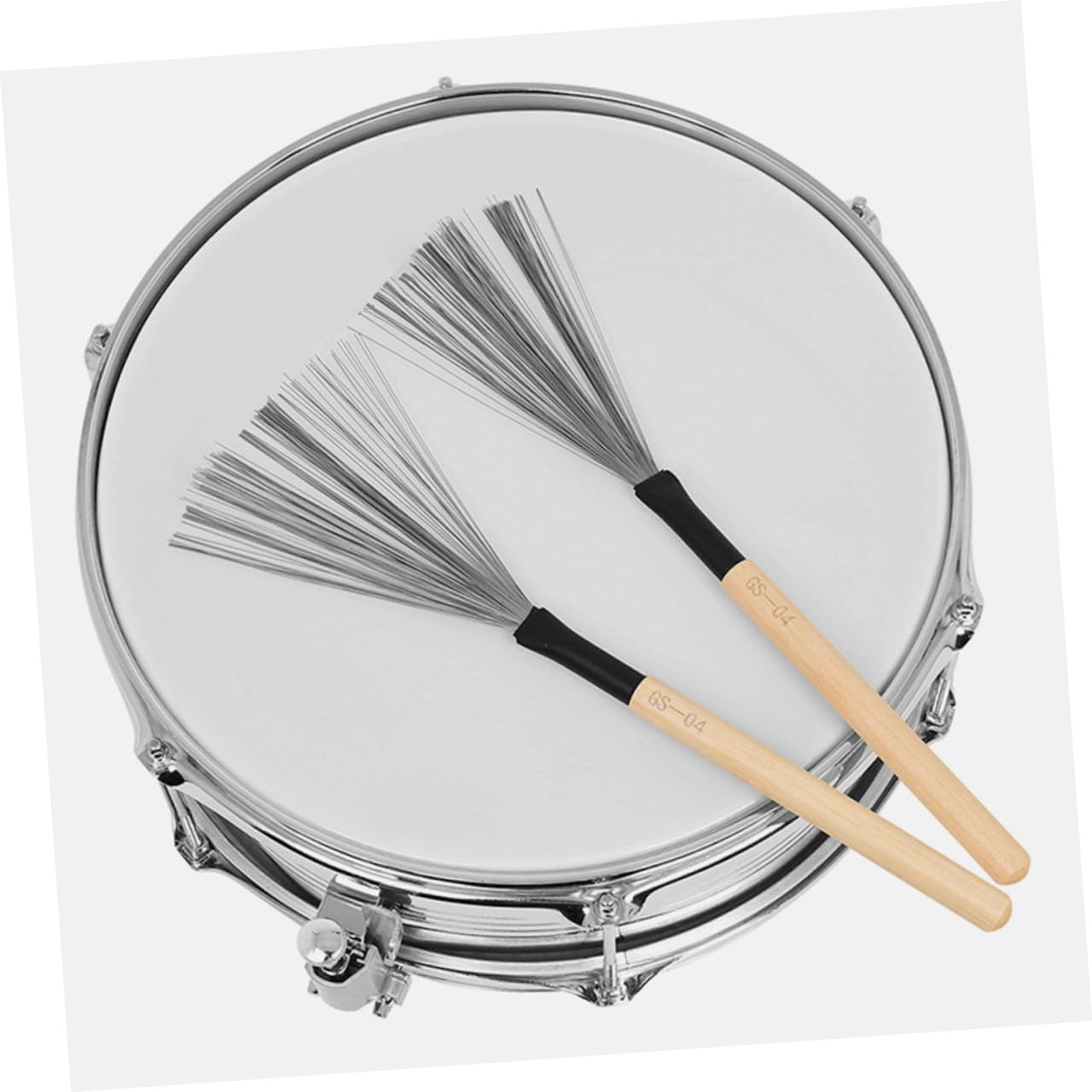 ibasenice 1pair Drum Brush Set Maple Wooden Handle High-carbon Steel Percussion Brushes for Jazz and Drummers Comfortable Grip Portable Tool for Beginners and Professionals
