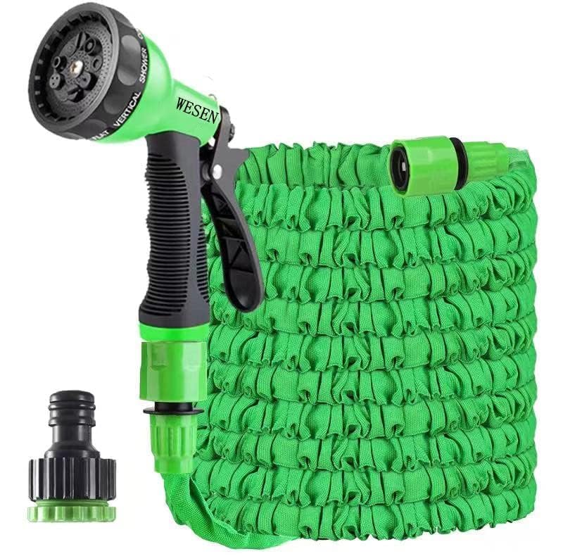 WESEN Expandable Garden Hose 25ft/50ft/100ft/125ft, 125ft Hose Pipe with 8 Function Spray Nozzle and 3/4"&1/2" Fitting, Magic Flexible Expanding Retractable Water Hose for Garden/Gardening/Car/Washing