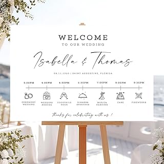 Modern Wedding Timeline Canvas, Minimalist Order Sign, Elegant Itinerary Poster, Celebration Board