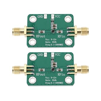 Create idea 2pcs RF Wideband Amplifier 9V-12V 30dB Low-Noise LNA Broadband Module 0.1-2000MHz AMP Module for Short Wave FM Radio Remote Control Receiver