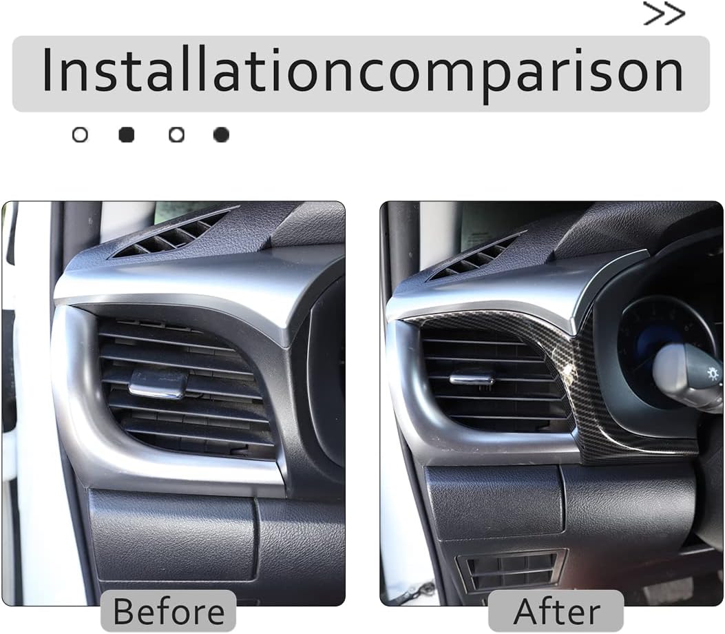 Car ABS Carbon Fiber Inner Look Central Console Side Air Outlet Panel Cover Trim Stickers Fit For Toyota Hilux 2015 2016 2017 2018 2019 2020 2021