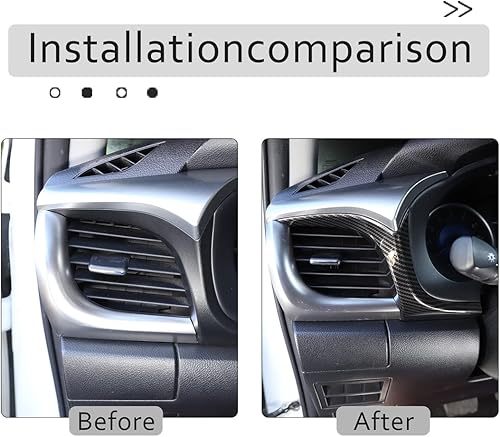 Miniatura 3 de Cubierta de panel de salida de aire lateral de fibra de carbono ABS para automóvil, aspecto interior, para Toyota Hilux 2015 2016 2017 2018 2019