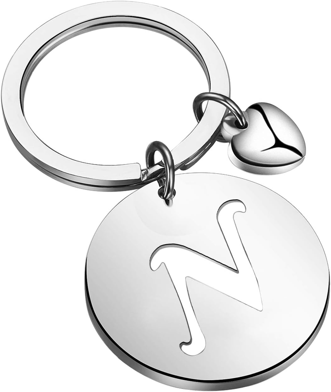 HOLLP Initial Disc Charm Keychain 26 Initial Letter Alphabet Key Ring A-Z Initial English Charm Keychain