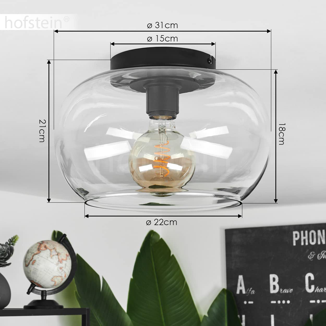 Kimban plafondlamp van metaal, 36 cm, chroom