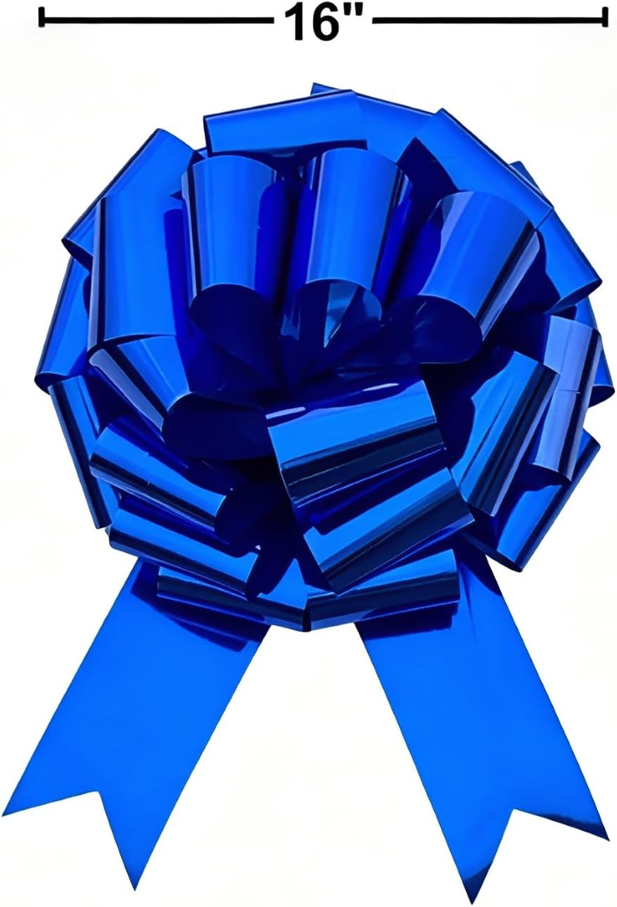 Big Car Bow 16 Inch Big Blue Gift Bow for Car Present Birthday image 2