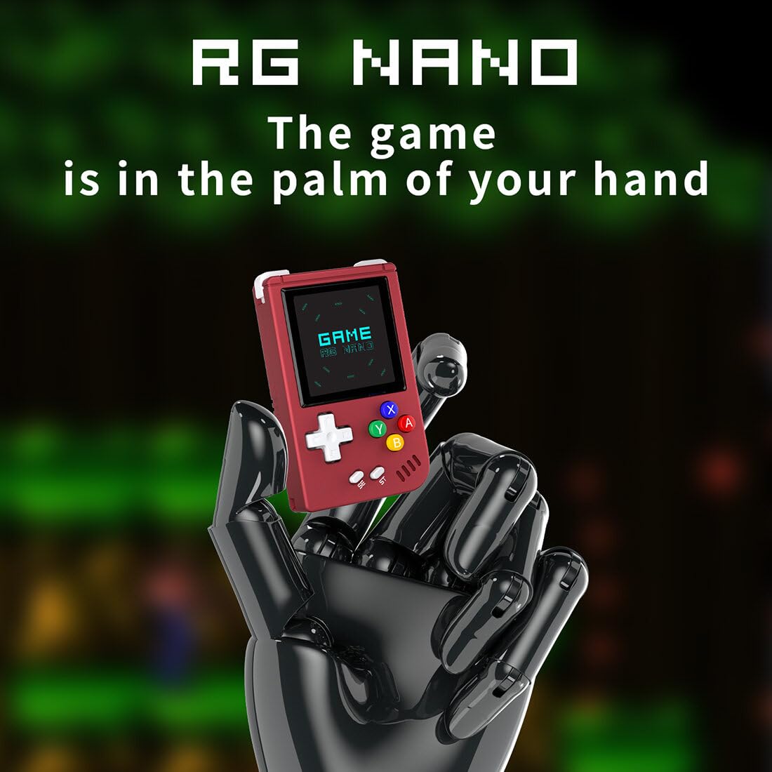 KANBUN RG Nano mini przenośna konsola do gier z 5000 grami, przenośna konsola do gier 64 GB z brelokiem, 1,5" IPS Full Fit Screen ręczna maszyna do gier MP3 w stylu retro do wielu emulatorów