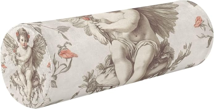 Cervical Neck Roll, Cupid Love Round Pillow Washable Memory Foam Pillows, Bolster Pillow for Improved Sleeping, Travel, Home