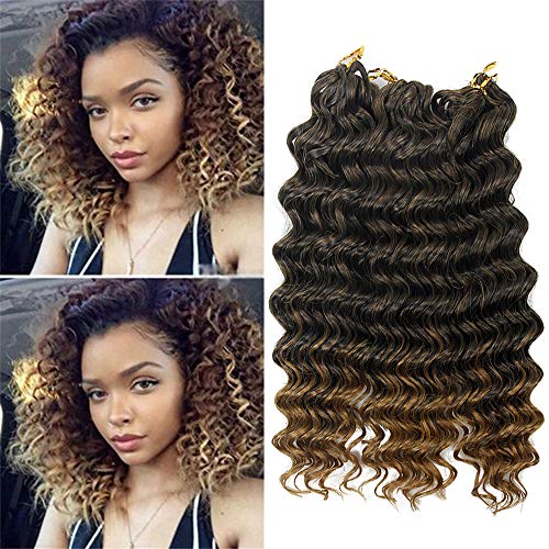 Deep Wave Crochet Braids Hair Extension 3Pieces Deep Twist Crochet Hair 10Inch Synthetic Braiding Hair (1B-27)