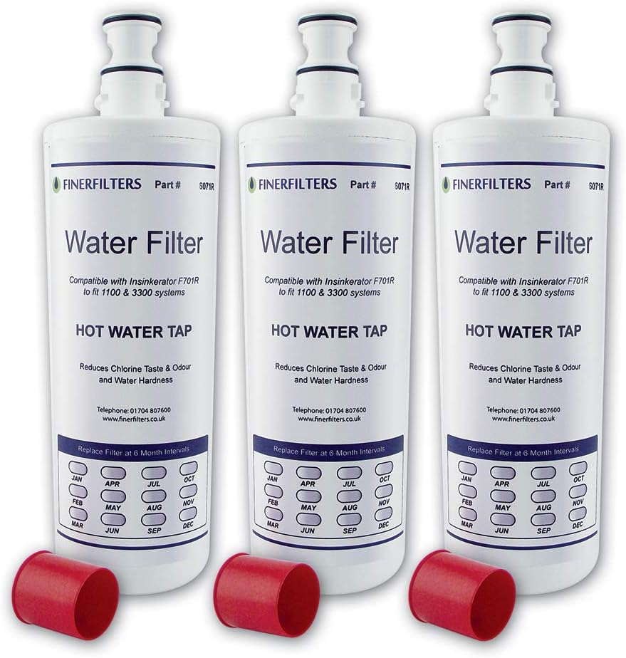 3 x Finerfilters InsinkeratorWater Filter Compatible F701R,Fits A1 or