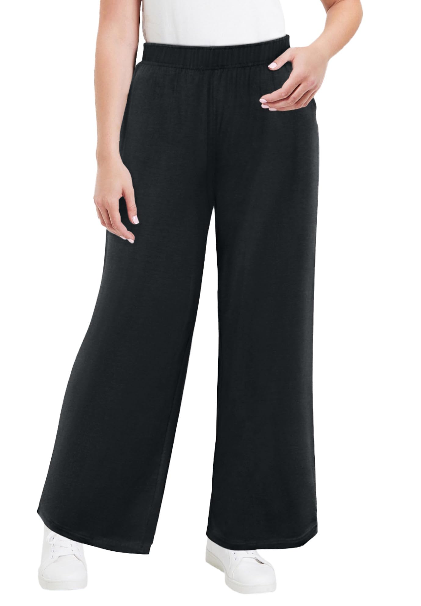 Womens Plus Size Wide-Leg Pant