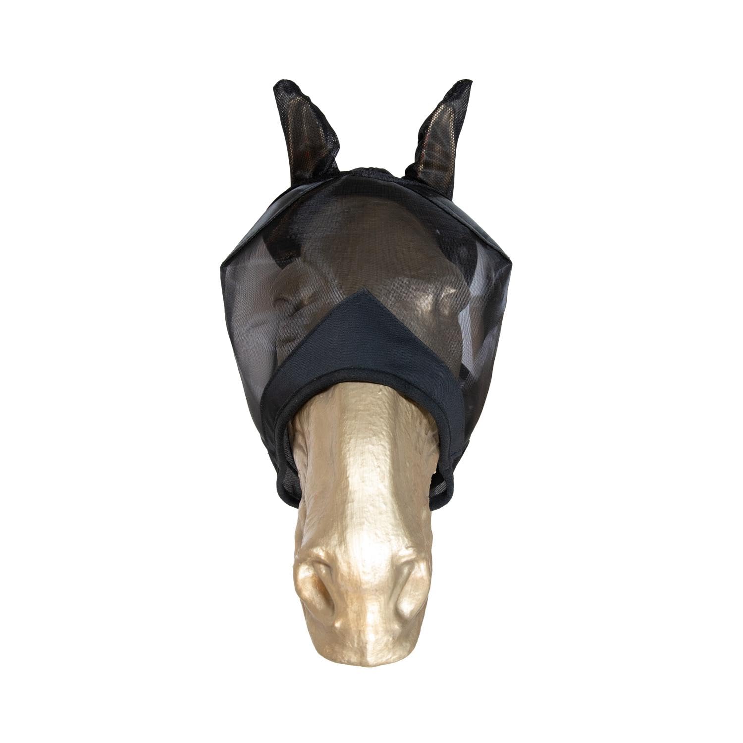 Masque anti-mouches Full Kentucky Horsewear noir anti-frottement avec oreilles