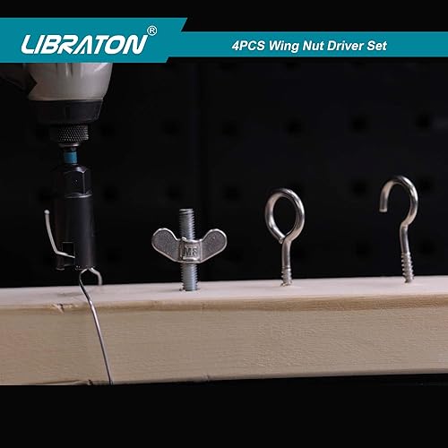 Miniatura 7 de LIBRATON Destornillador de tuerca de mariposa 4 piezas, punta de destornillador de tuerca de mariposa, juego de destornilladores de tuerca