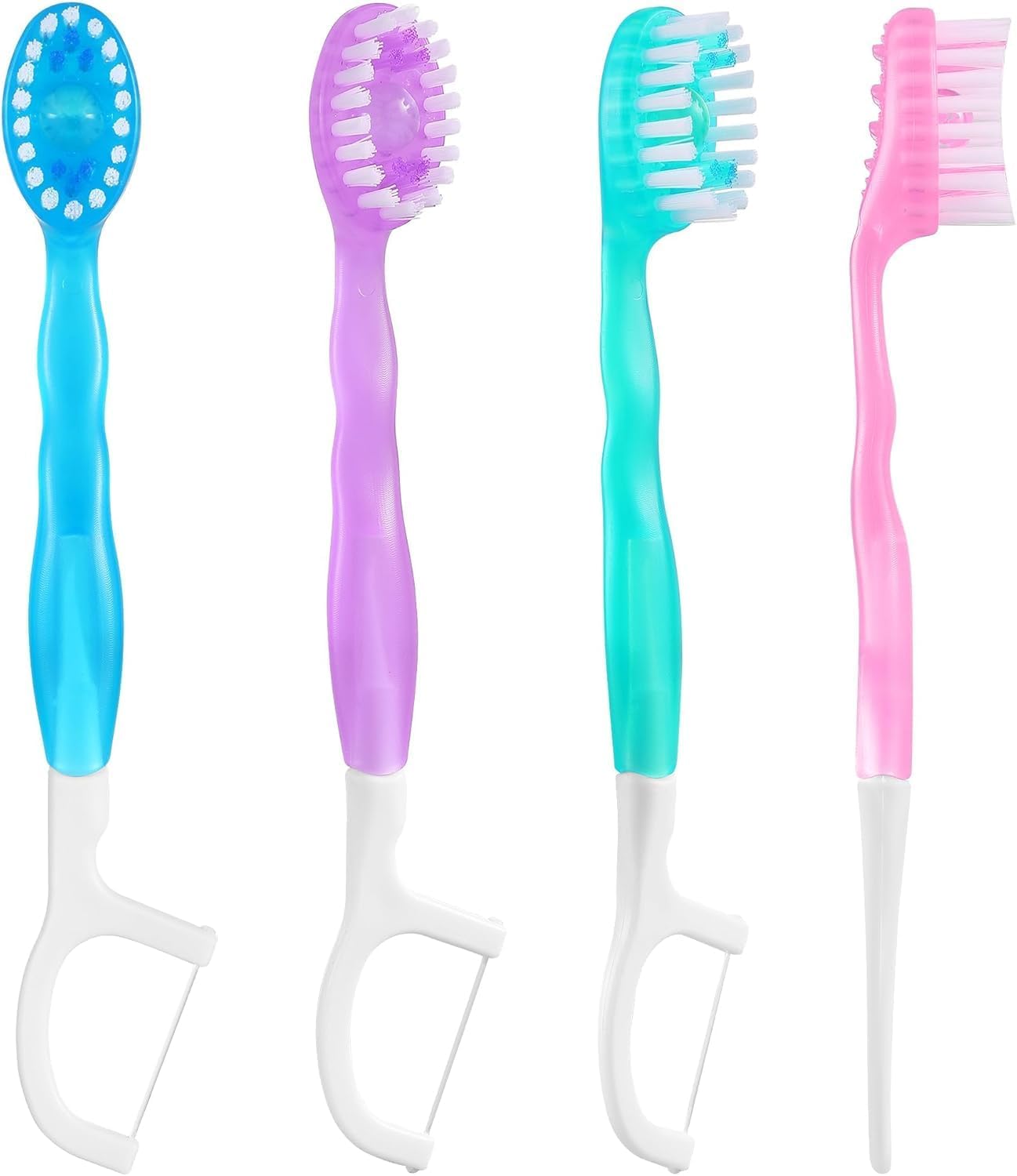 Azonee 5-in-1 Travel Toothbrush Set, Complete Oral Care All in One Toothbrush, Include Toothpaste, Tongue Cleaner, Dental Floss and Picks, for Work or Travel, Individually Wrapped, Mint (12 Pack)