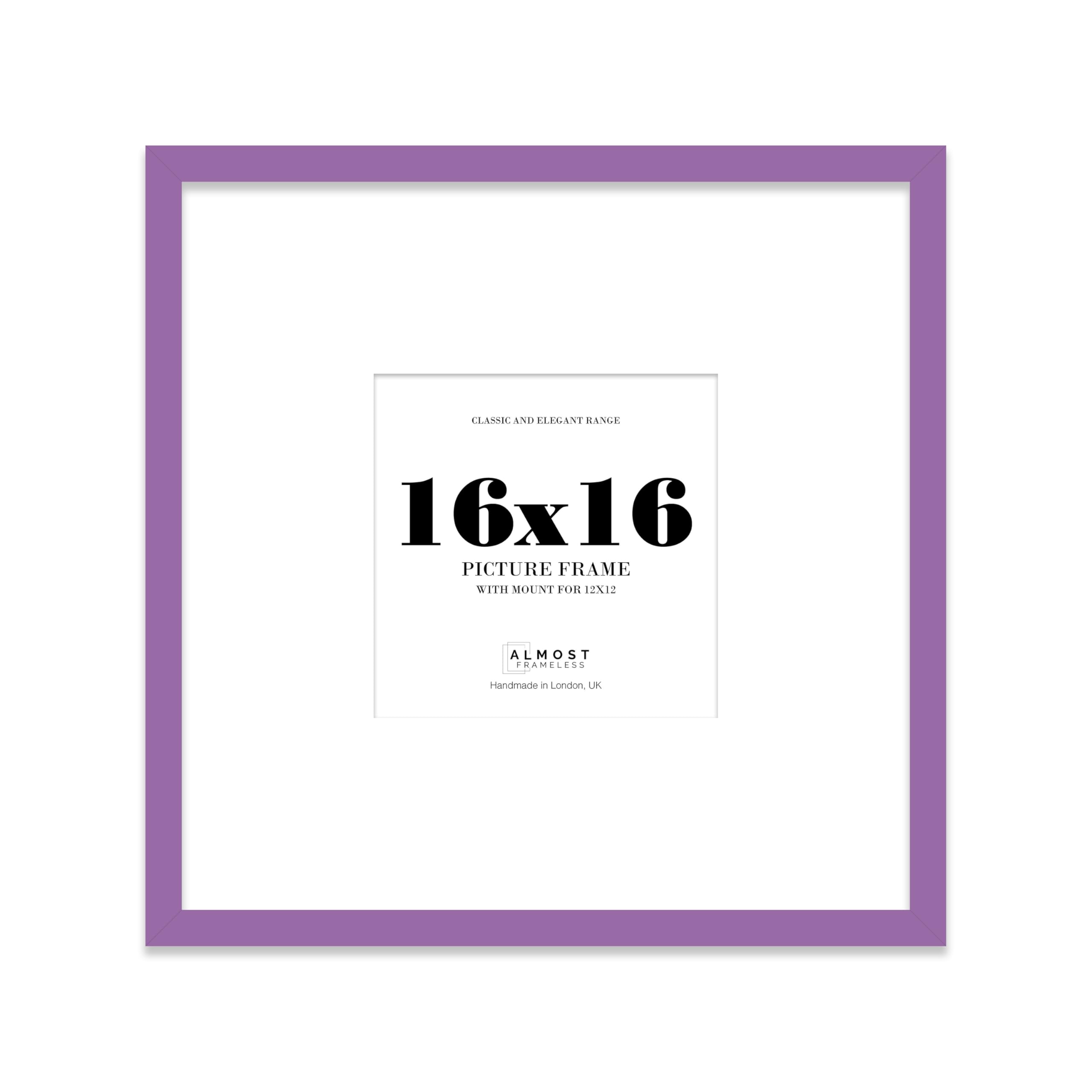 16x16 Square Picture Frame, Display Pictures 12x12 With Mat or 16x16 Without Mat, Wall Hanging & Free Standing Photo Frame, Purple, 1 Pack โ image 1