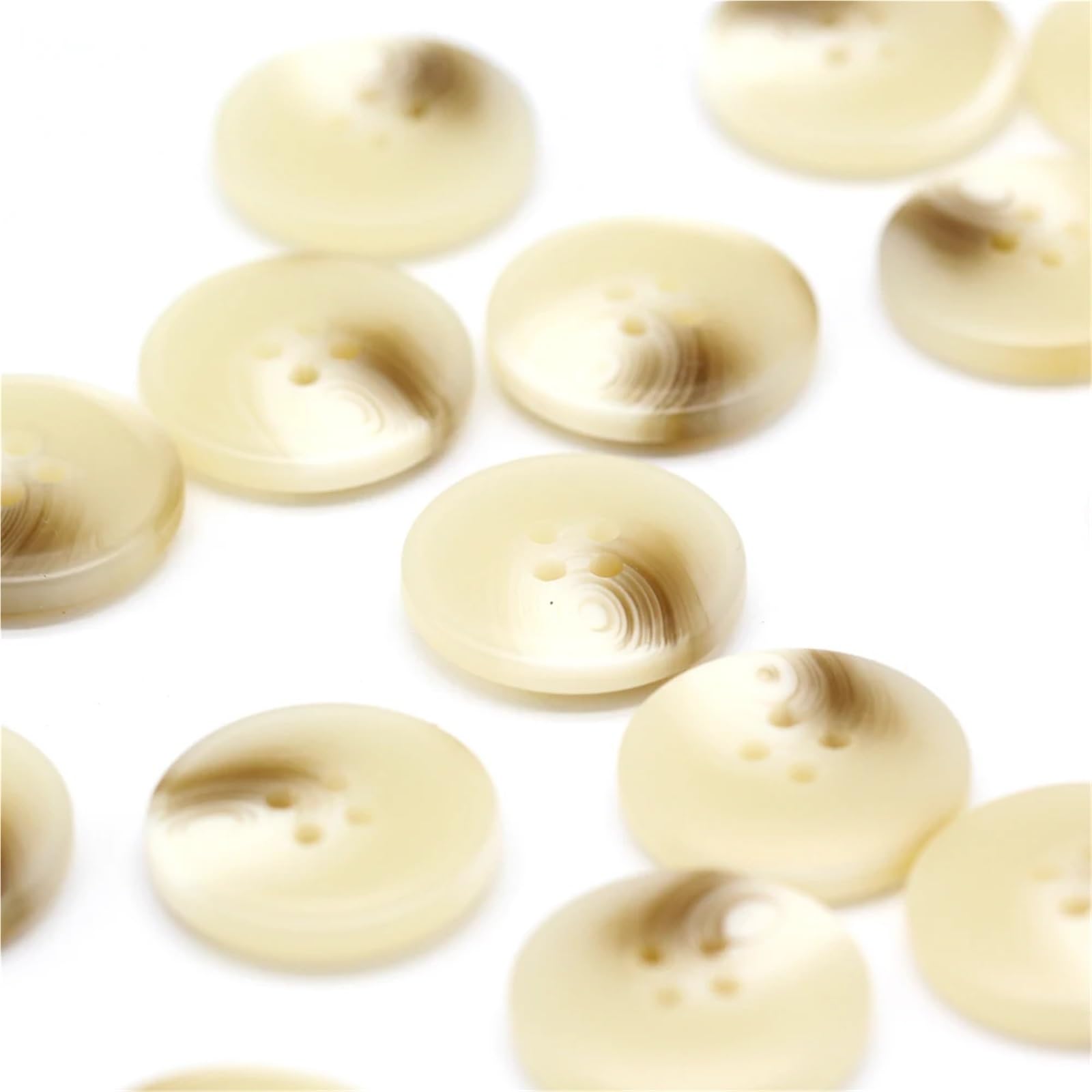 bottoni, Confezione Da 85 Bottoni In Resina A 4 Fori Marrone Beige 15-28mm for Abbigliamento Cucito Fai Te(Beige,21mm 15pcs)