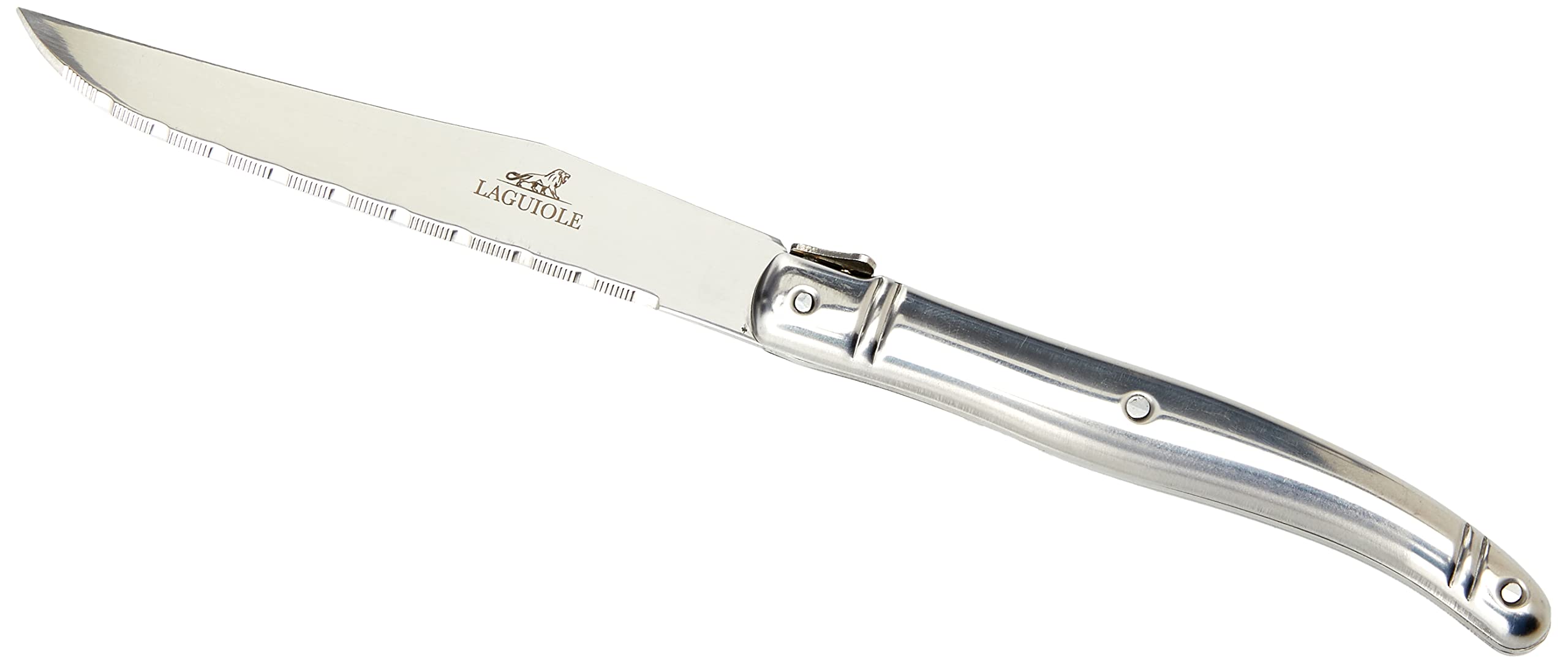 Rousselon393006 Laguiole Stainless Steel Horn Handle Steak Knife, Silver, 11.5 x 30 x 30 cm