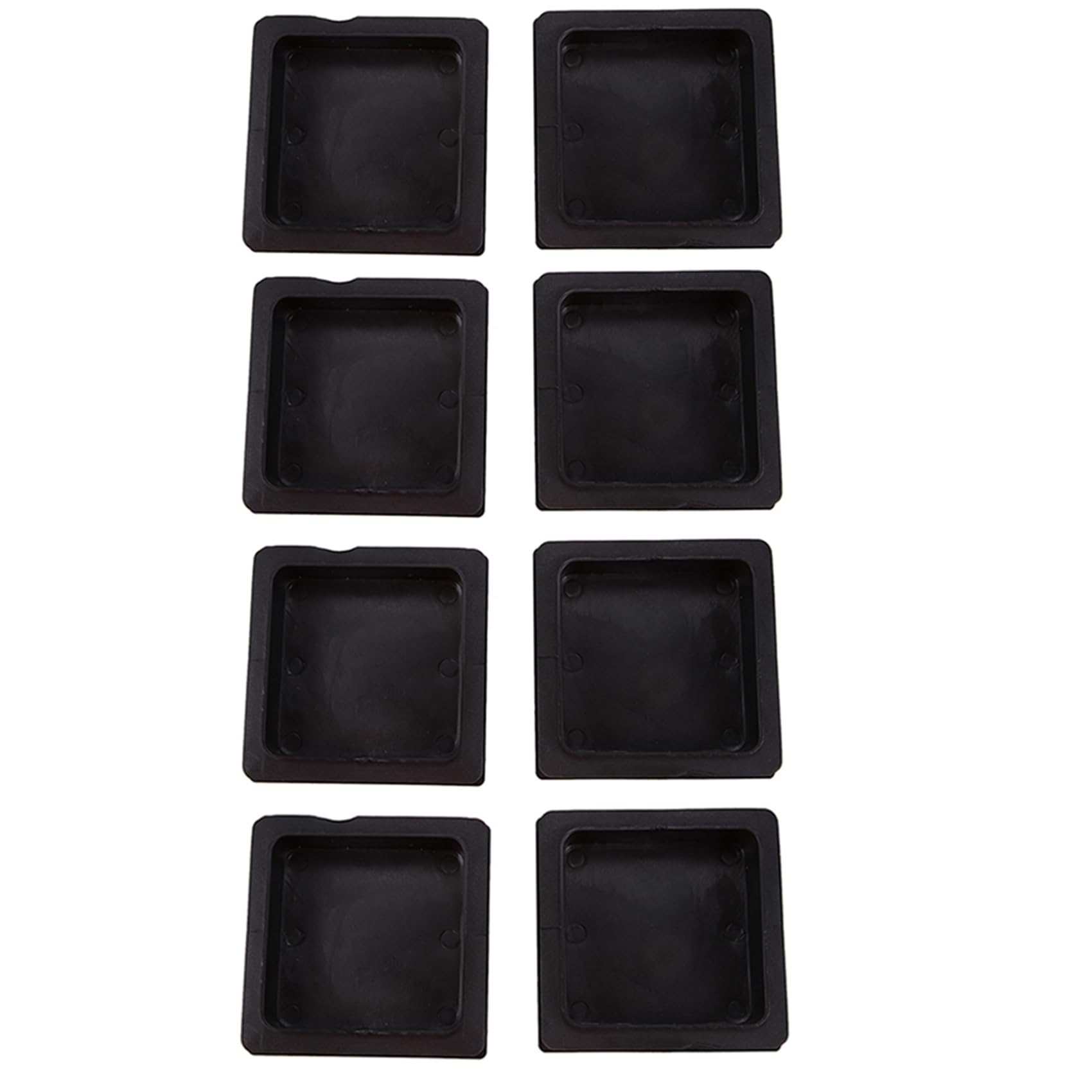 4 Tappi Antiscivolo Per Gambe Di Mobili - In Plastica Nera, 100x100 Mm, Per Tubi Quadrati