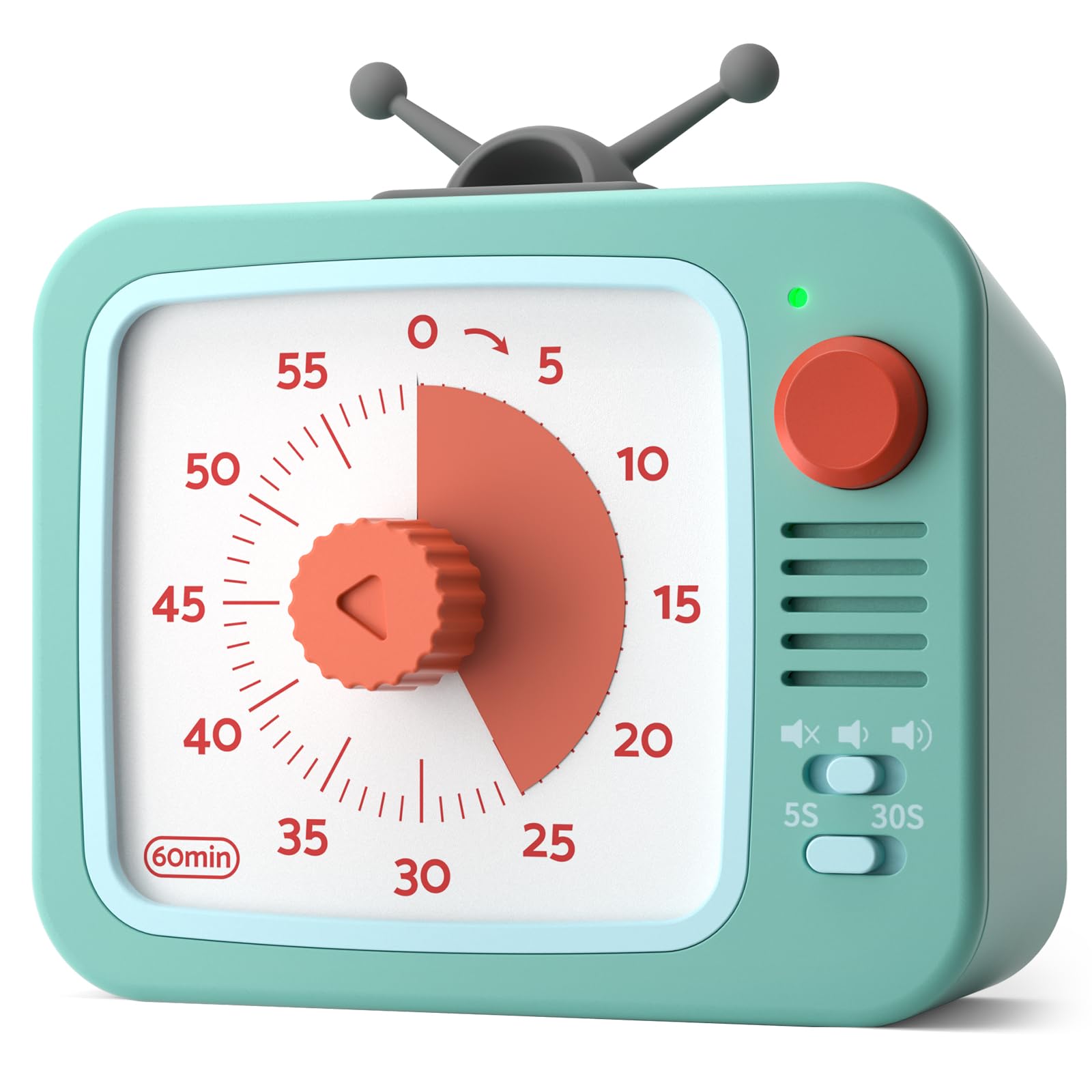 LIORQUE 60 Minute Visual Timer with Pause Function, Visual Timer for Kids and Adults, Time Management Countdown Timer for Classroom Cooking Meting, Non-Ticking Timer