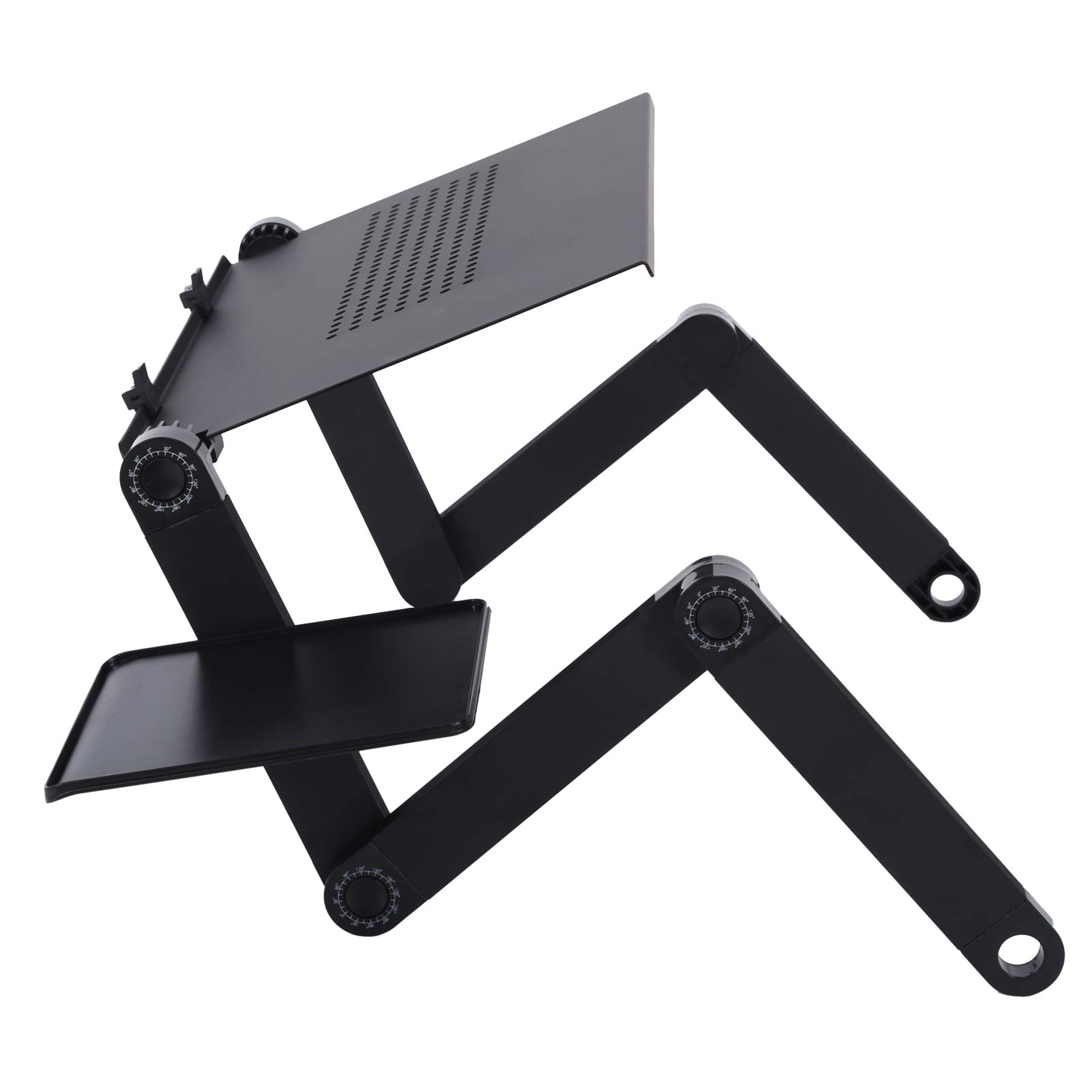 Domary Supporto per Laptop Pieghevole con Ripiano per Mouse Regolabile Uso in Ufficio Domestico - Lega di Alluminio Resistente 42x26 Cm