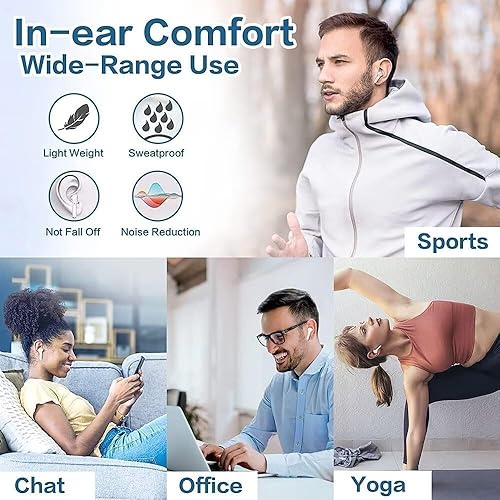 Miniatura 5 de Auriculares inalámbricos Pro 3, auriculares Bluetooth 5.3, con micrófono con cancelación de ruido, sonido de alta fidelidad, tiempo de reproducción