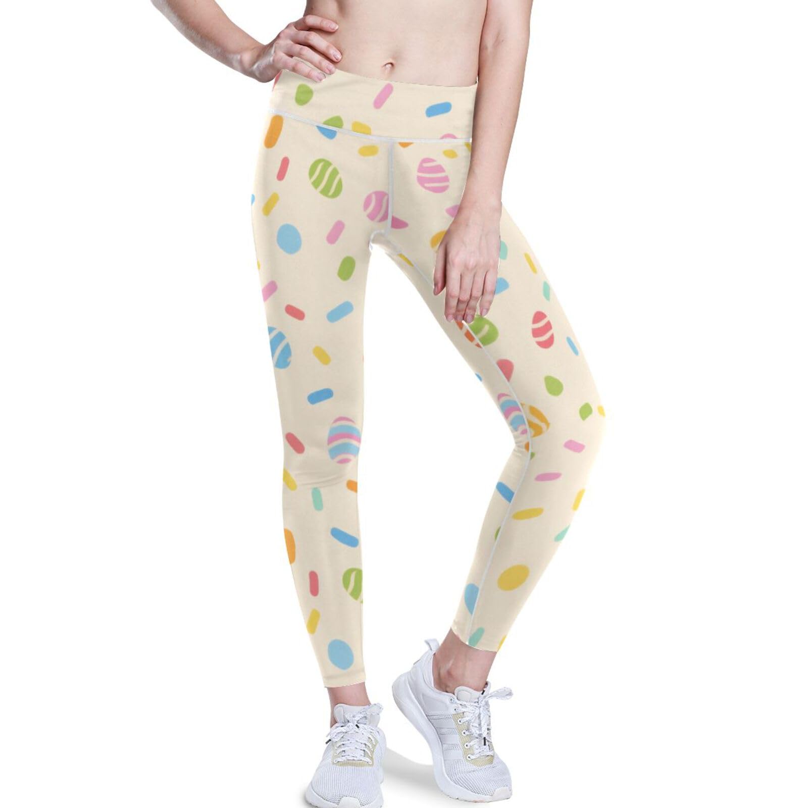 Leggins de yoga con control de abdomen beige capri suaves mujer 8