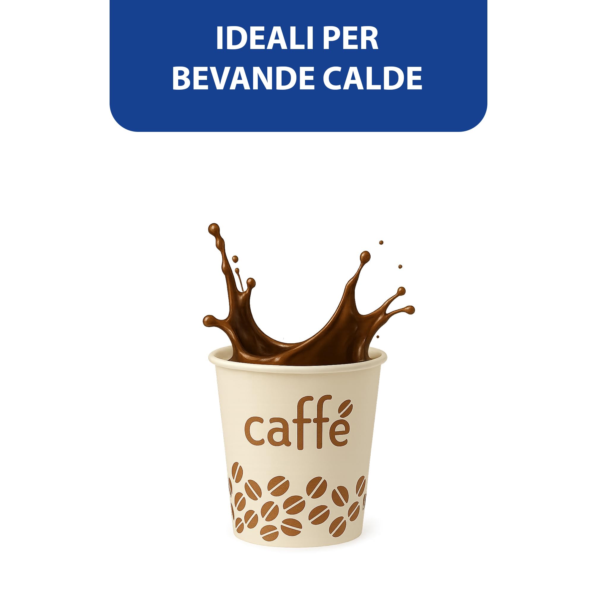 GM - 500 Bicchieri Caffè 90 ml con Coperchio PS Piano Senza Foro – Bicchieri Monouso Resistenti, Usa e Getta, Ideali per Espresso, Crema Caffè, Bar, Caffetterie, Uffici e Asporto Bevande Calde