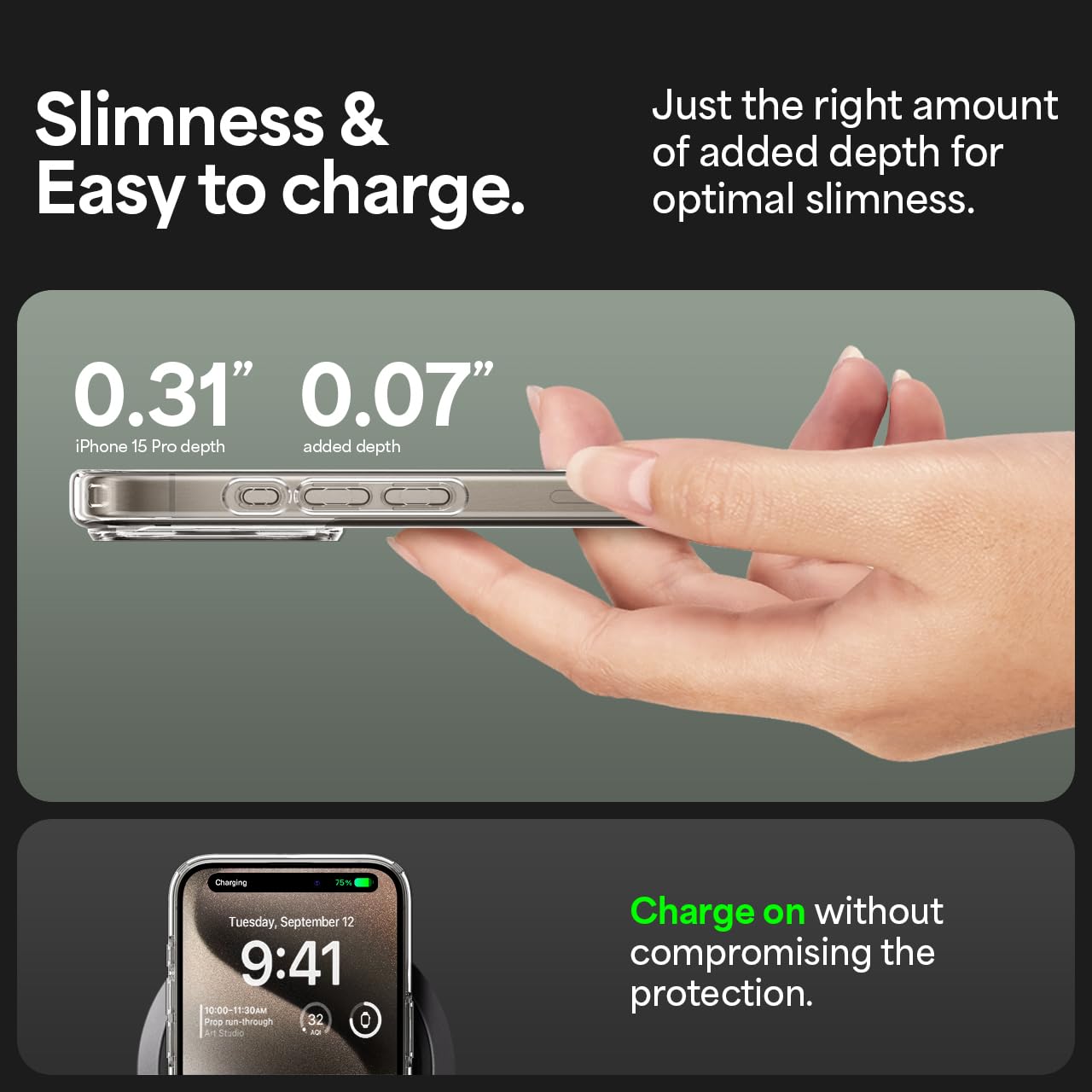 Spigen Ultra Hybrid agfit Case Copatible con Apple iPhone 15 Pro AX