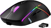Vista 1 de FFJ Ratón Inalámbrico para Juegos, 24000 DPI, Ratón para Juegos Tri-Modo 2.4G/USB-C/Bluetooth 5.3, Ratón RGB Programable para Juego, Duración