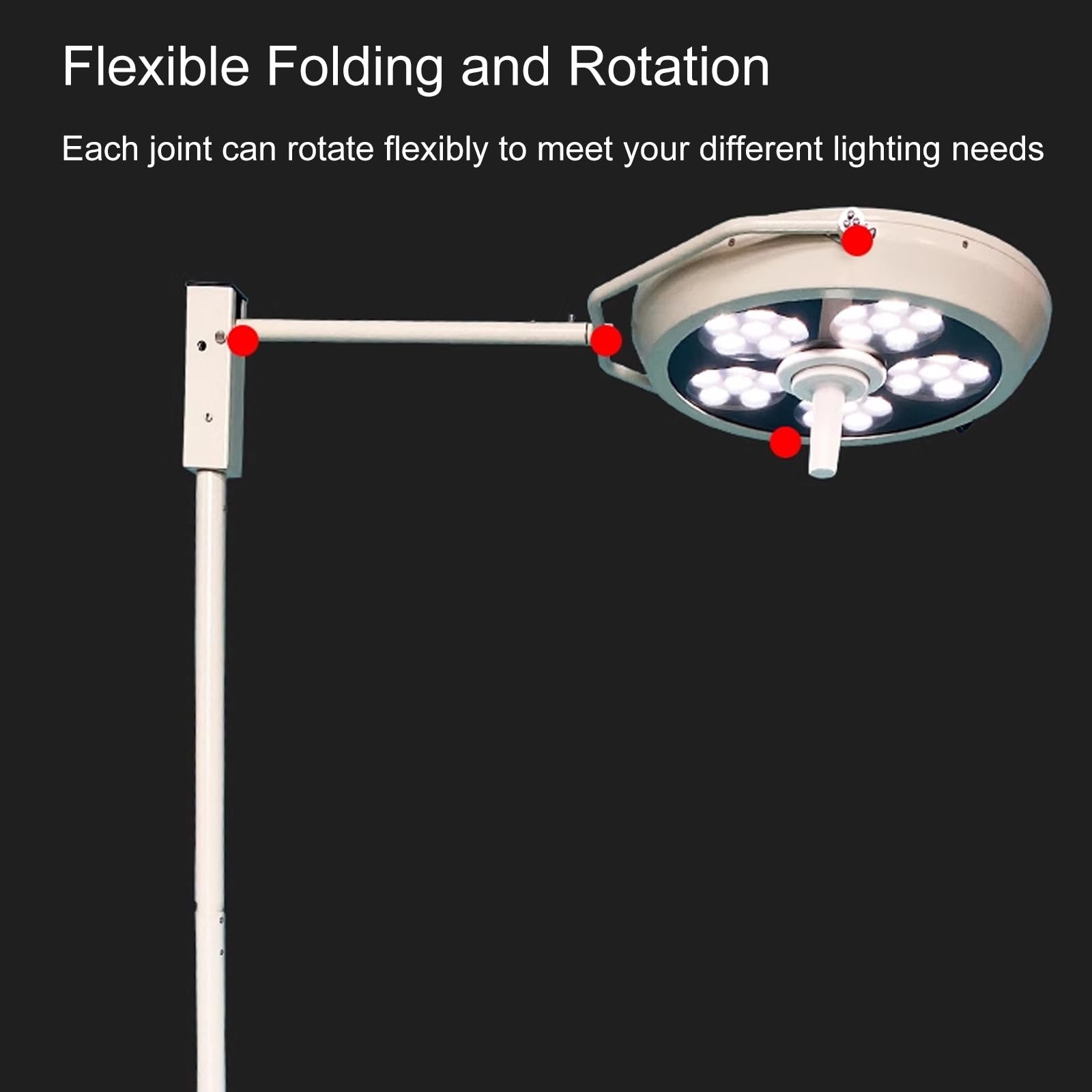 Lampa Mobilna LED Bezcieniowa, Lampa Chirurgiczna LED do Badań Medycznych, Lampa Stomatologiczna z Pokrętłem do Regulacji Jasności do Ambulatoryjnych Badań Ginekologicznych
