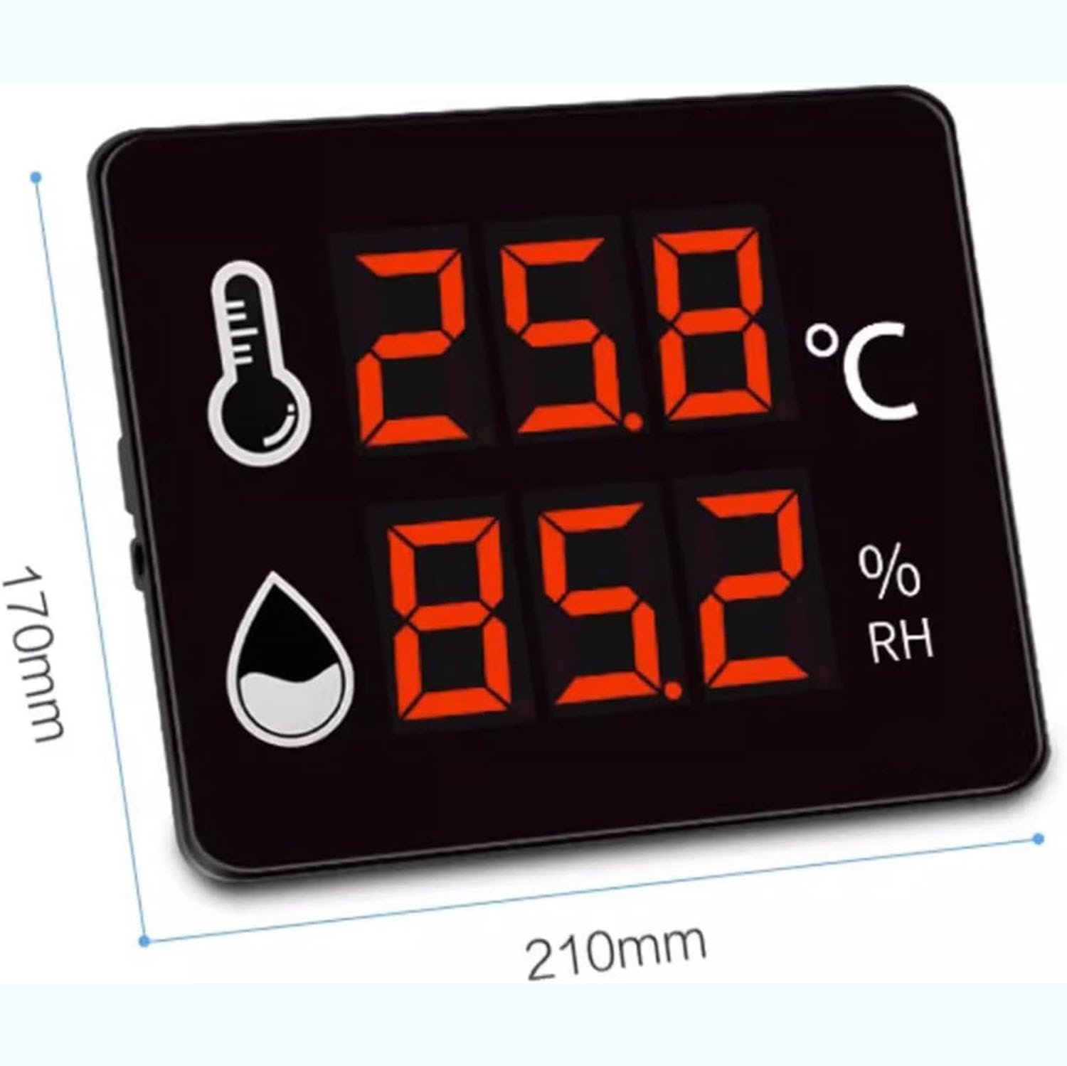 Monitor digitale a sensore, misuratore industriale di temperatura e umidità, temperatura -40~100°C, con display a LED a grande schermo, allarme limite superiore e inferiore, per interni/esterni, indus