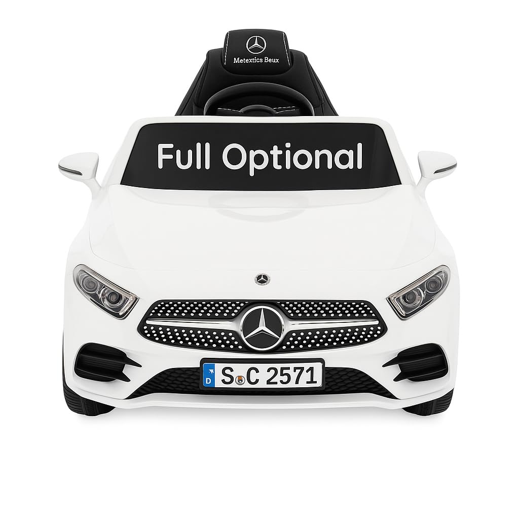 BabyCar Mercedes CLS 350 AMG | Véhicule Electrique 12V avec 2 Moteurs 25W | Voiture pour Enfant avec Télécommande, Siège en Simili Cuir, Portes Ouvrantes, MP3/USB | Mercedes Officiel | Blanc