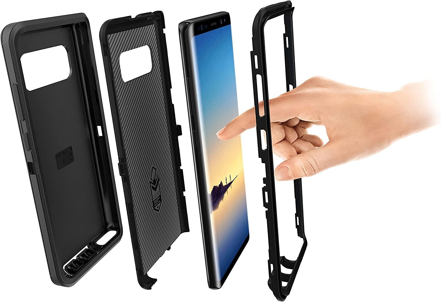 OtterBox Defender Series Screenless Edition Case for Samsung Galaxy Note 8 (Only) - Holster Clip Included - Non-Retail Packaging - Black