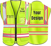 Vista 20 de YOWESHOP El chaleco reflexivo de la seguridad de la alta visibilidad modifica el chaleco del trabajo