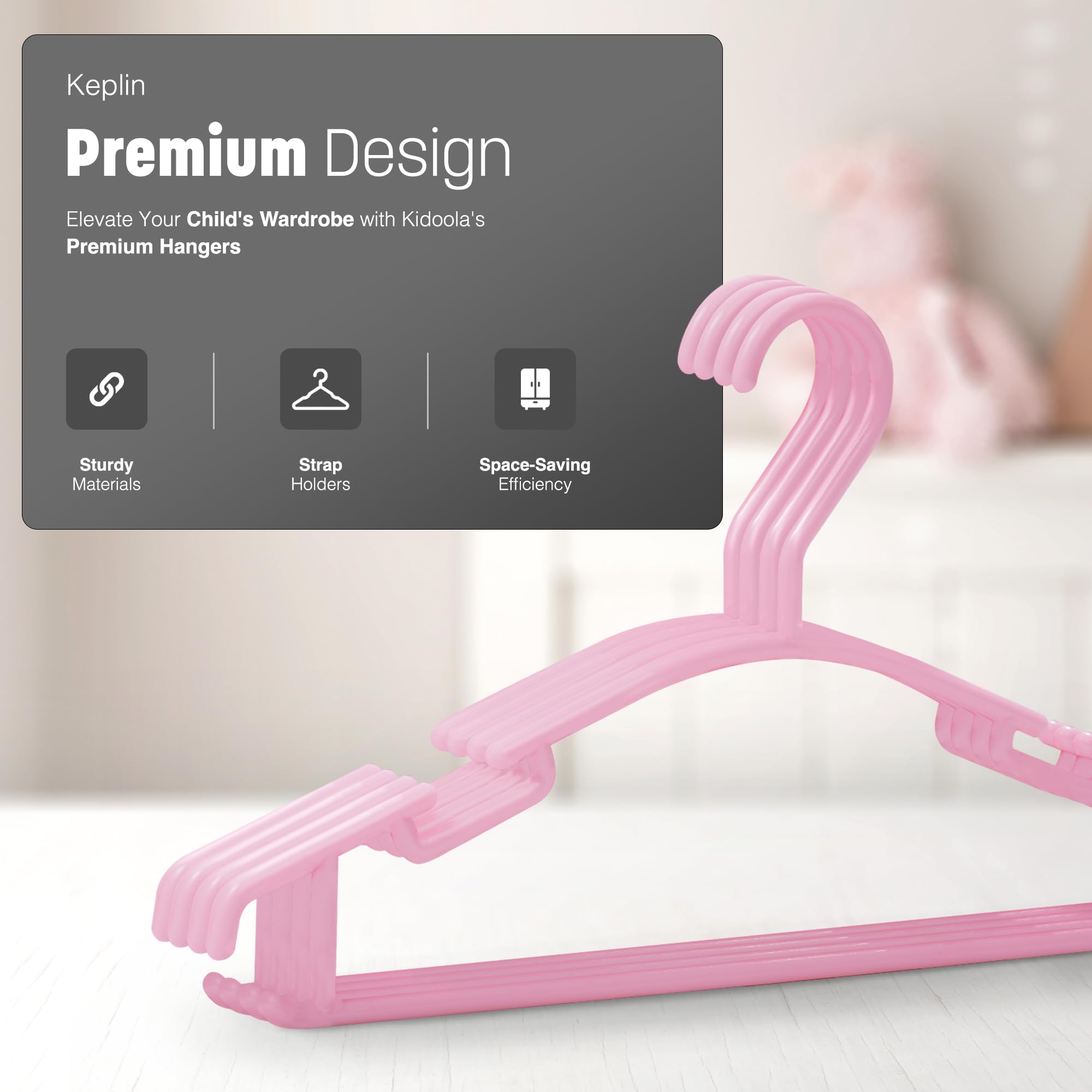 KEPLIN 36 Pack Children's Hangers, Plastic, Nonslip Baby Coat Hanger, Space Saving Tubular Hangers - Image 4